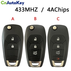 CN014100 Flip Key For Chevrolet Onix 433.92MHz ASK, NCF2960M / HITAG AES / 4A CHIP , P/N: 26325084