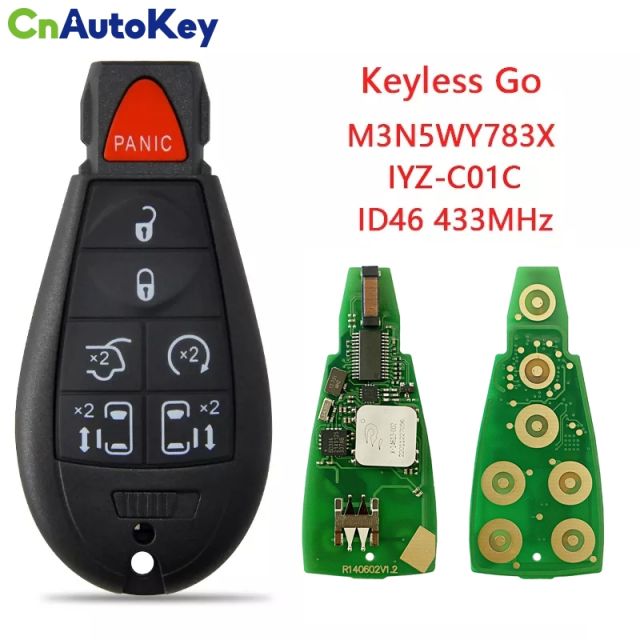 CN015100 Aftermarket 2011-2019 Chrysler Dodge Caravan  7-Button Keyless Go Fobik  PN 5026591AK  IYZ-C01C