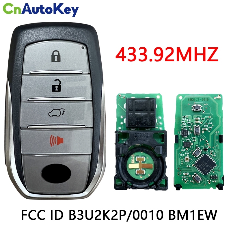 CN007293 Original 3+1 Button Smart Car Key For Toyota FORTUNER Remotes 433.92MHZ FCC ID B3U2K2P/0010 BM1EW