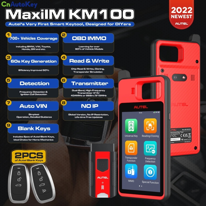 CNP172   Autel MaxiIM KM100 Universal Smart Key Generator Remote Key Fob Programmer Immobilizer Tool Free Lifetime Update PK IM508/IM608