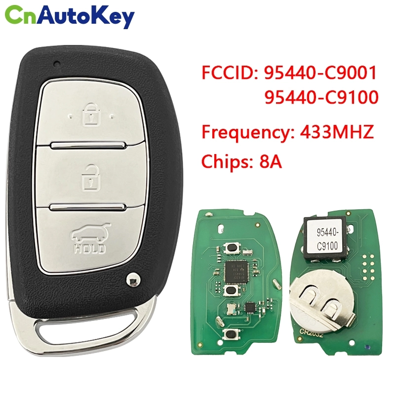 CN020228  3 Button Smart Remote Car Key Fob 433Mhz 8A Chip for Hyundai IX25 Creta Before or After 2017 P/N: 95440-C9001 95440-C9100