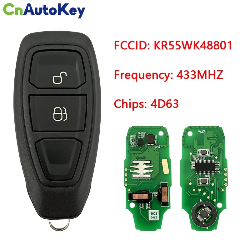 CN018059 FOR  Ford Mondeo 2 button smart key card 433MHZ 4D63 KR55WK48801