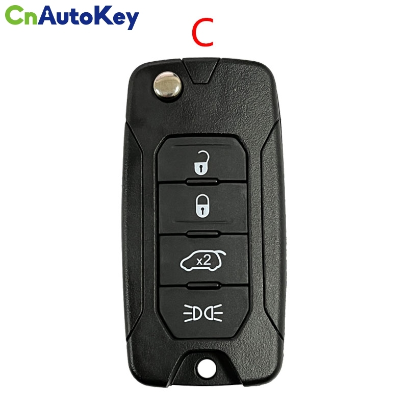 CS086005  For Jeep Renegade 2015/6/7/8 Flip Remote Car Key Shell Case With Uncut SIP22 Blade Replacement With Logo