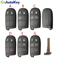 CS086002  2/3/4/5 Button for Fiat 500X 500 500L for Jeep Renegade Compass Car Smart Remote Key Shell Insert SIP22 Blank Fob Case