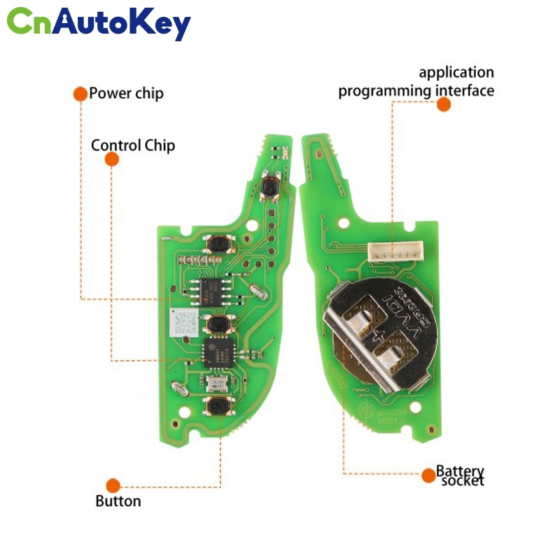 Xhorse XKKF20EN Wire Remote Key Knife Style 3+1 Botton