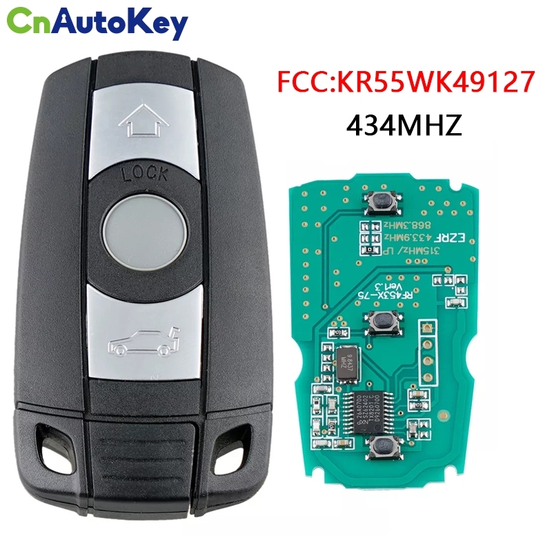 CN006027 Key 434MHZ  3 Buttons Remote Car Key Fob with PCF7945 Chip KR55WK49127 Fit for BMW 3 5 Series X1 X6 Z4 E60 E70 E71 E91 E92 CAS3