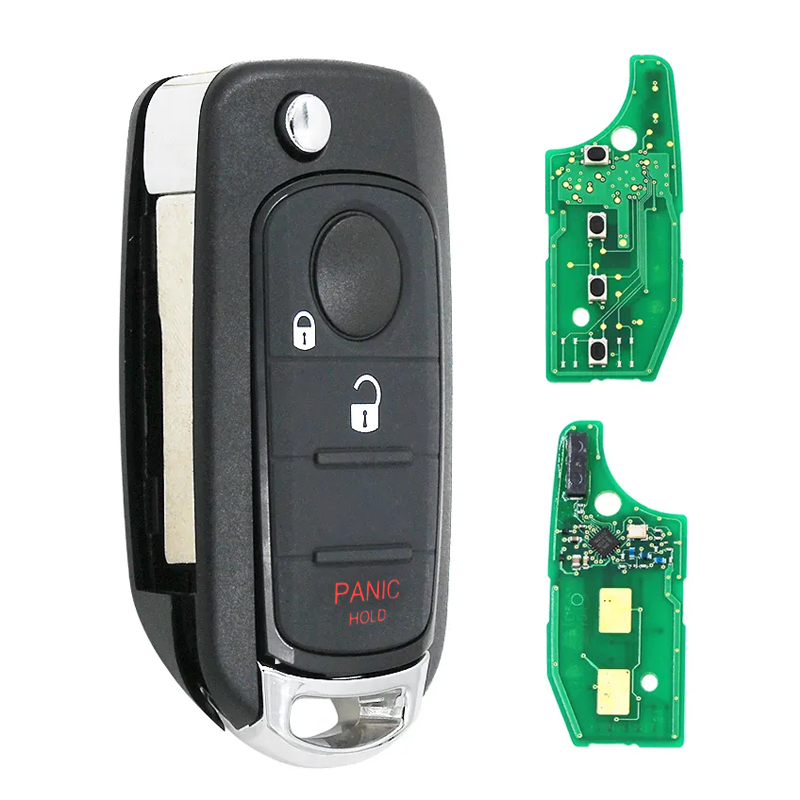 CN017028 Folding Flip 3 Button Remote Smart Car Key 433MHz 4A Chip SIP22 Uncut Blade For Fiat Egea Tipo 500X