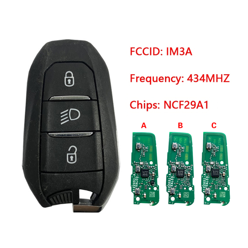 CN009043  2020 Peugeot 5008, 508   Smart Key, 3Buttons, IM3A HITAG AES NCF29A1, 434MHz Keyless Go