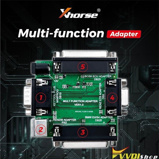 CLS03095 Xhorse XDKP30 Multi Function Adapter BOSH ECU + Benz EZS + EWS4 + Renew 4 in 1 for VVDI Key Tool Plus and Mini Prog