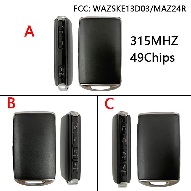 CN026056  2019-2022 CX-5 CX-9 3-key/4 car key/4 SUV key FSK 315 frequency fully intelligent remote control key/49 chip/FCC ID: WAZSKE13D03/MAZ24R