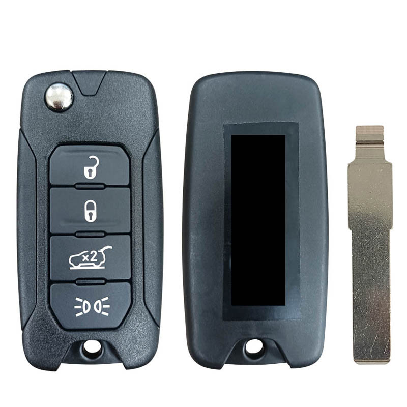 CN086048  4 Buttons Flip Folding Remote Key for Fiat 500X Jeep Renegade 2016-2018 433MHz with Chip Megamos AES 2ADFTFI5AM433TX SIP22 Uncut 4 Buttons