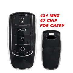 CN079010 Factory wholesale 4 button 434 Mhz 47 Chip For Chery Replacement Remote Car Keys Fob With blade key