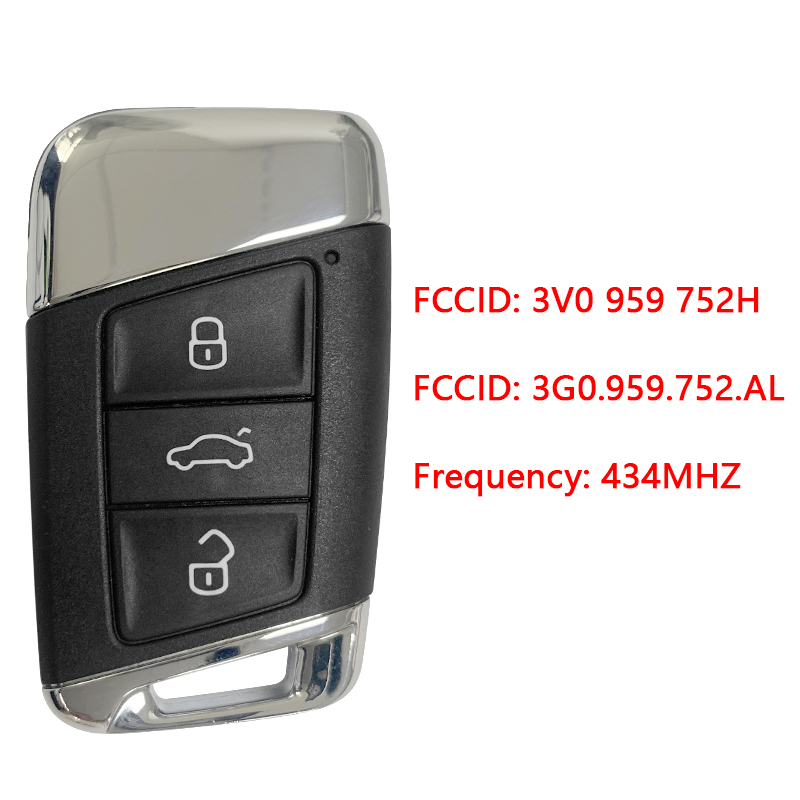 CN001115 OEM Smart Key for Skoda Superb Facelift Buttons3  Frequency434MHz  Transponder NCP21A2WHITAG PRO  Blade signatureHU162T  Immobiliser SystemMQ