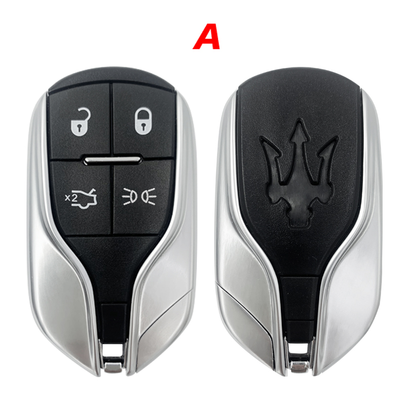 CS089001 With Logo 4 Buttons Remote Smart Luxury Car Key Shell For Maserati President Ghibli Quattroporte Levant Card Replacement