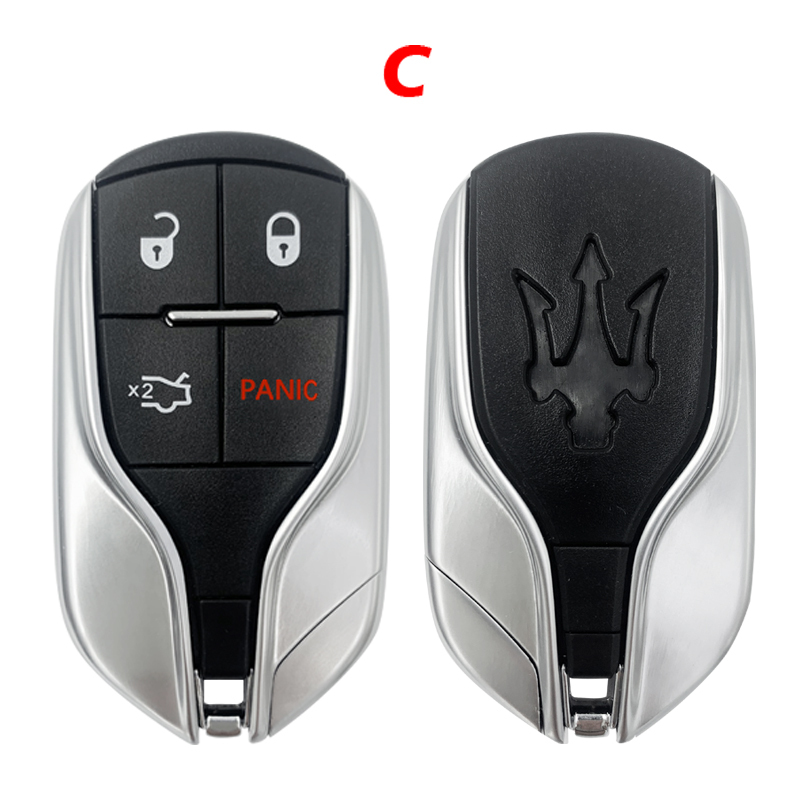 CS089001 With Logo 4 Buttons Remote Smart Luxury Car Key Shell For Maserati President Ghibli Quattroporte Levant Card Replacement