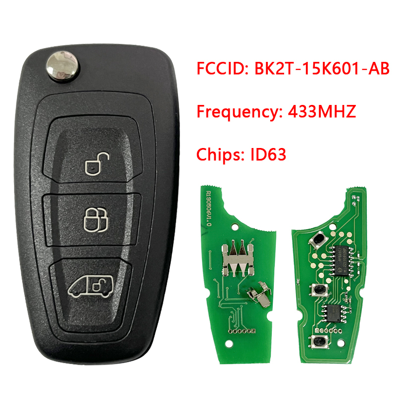 CN018057 for Ford Transit 3 button flip remote control key 433MHZ 4D83