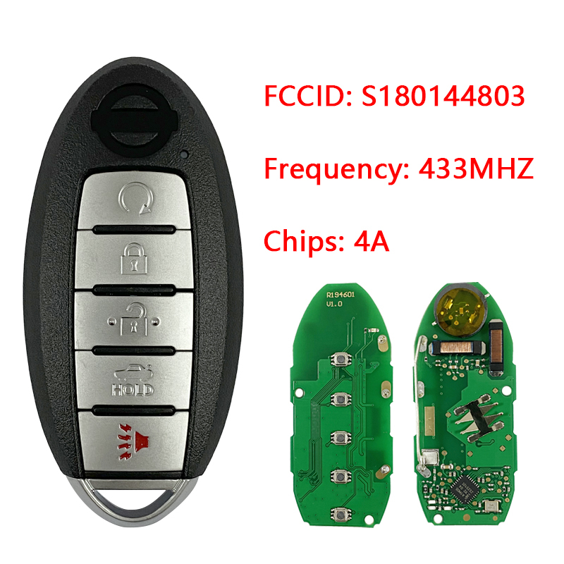 CN027075 433MHz NCF29A1M 4A Chip S180144803 KR5TXN4 Keyless-go Smart Remote Car Key Fob 4 Button for Nissan Altima 2019-2020