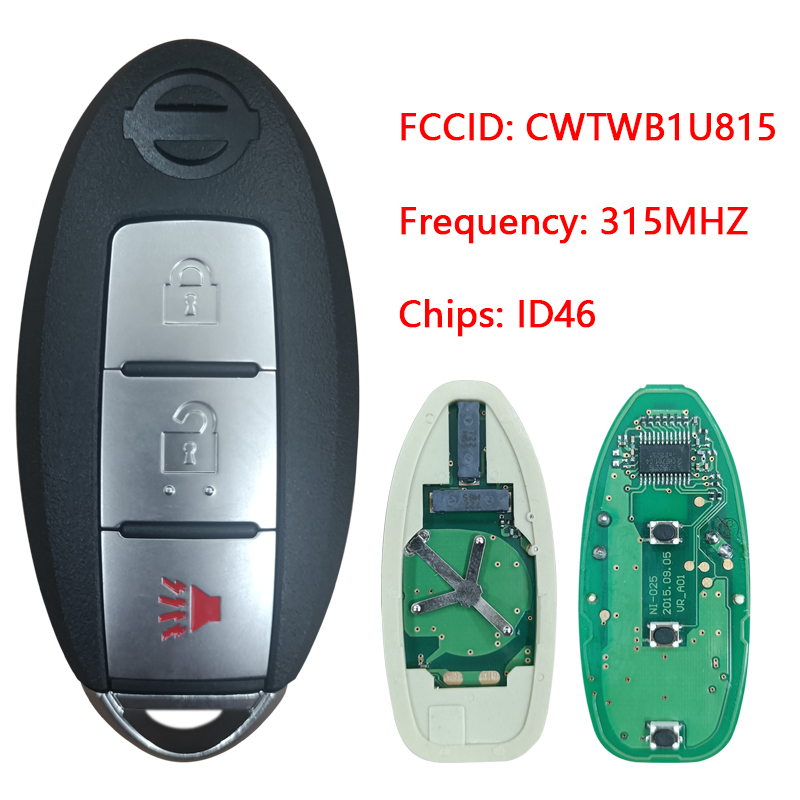 CN027001 315Mhz ID46 Chip PCF7952 Chip Smart Card Auto Remote Key Fit For Nissan Sunny FCC CWTWB1U771