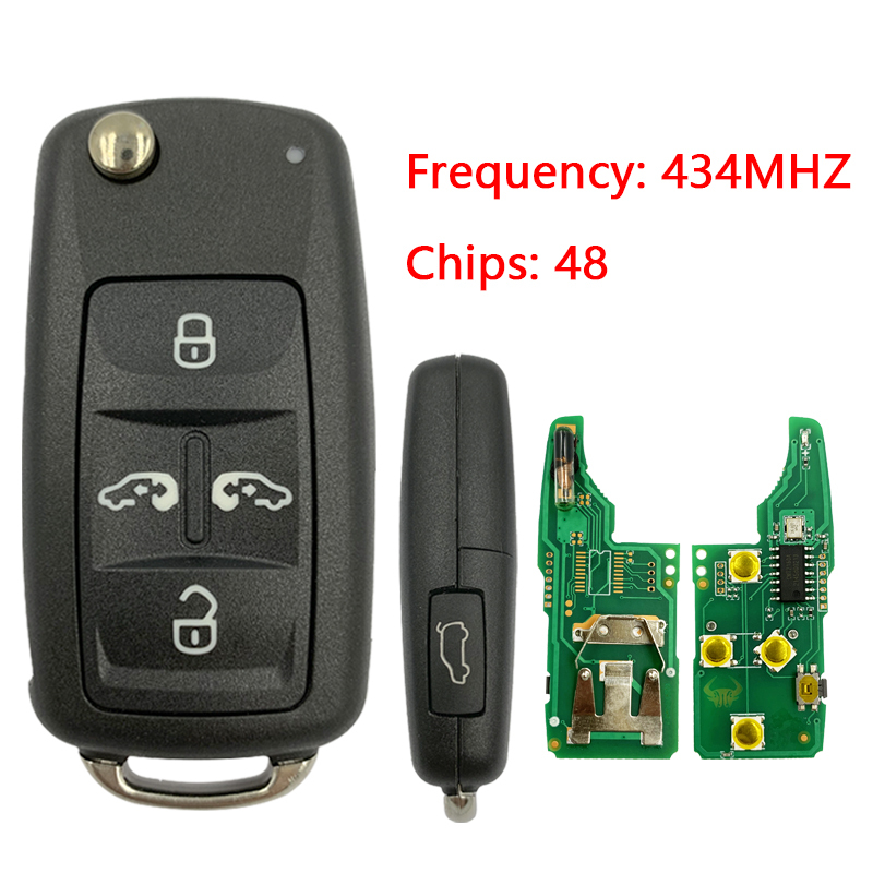 CN001120 Aftermarket VW Remote key  Volkswagen Sharan / Transporter ID48 VW Can 434Mhz NON-KEYLESS GO