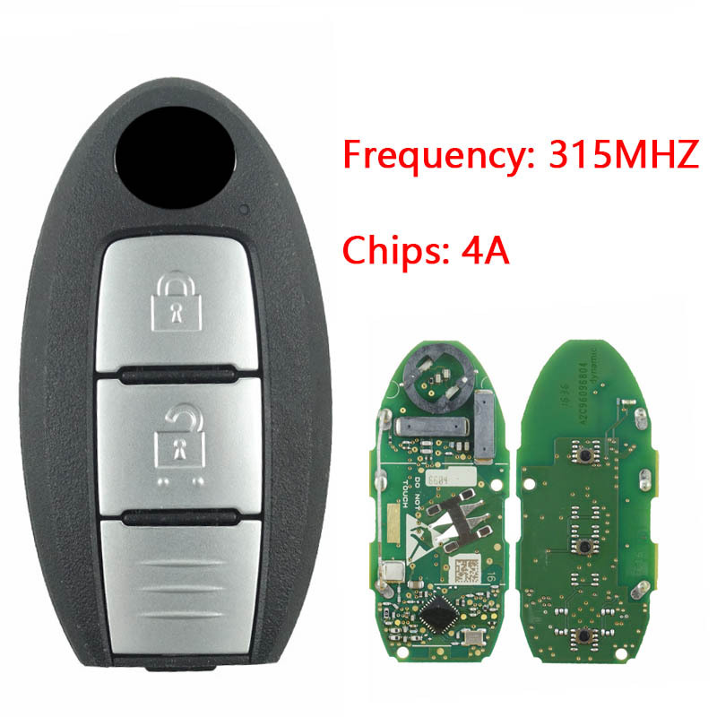 CN027112  Original for Nissan 2 button remote key with 315mhz (HITAG AES)4A chip no blade
