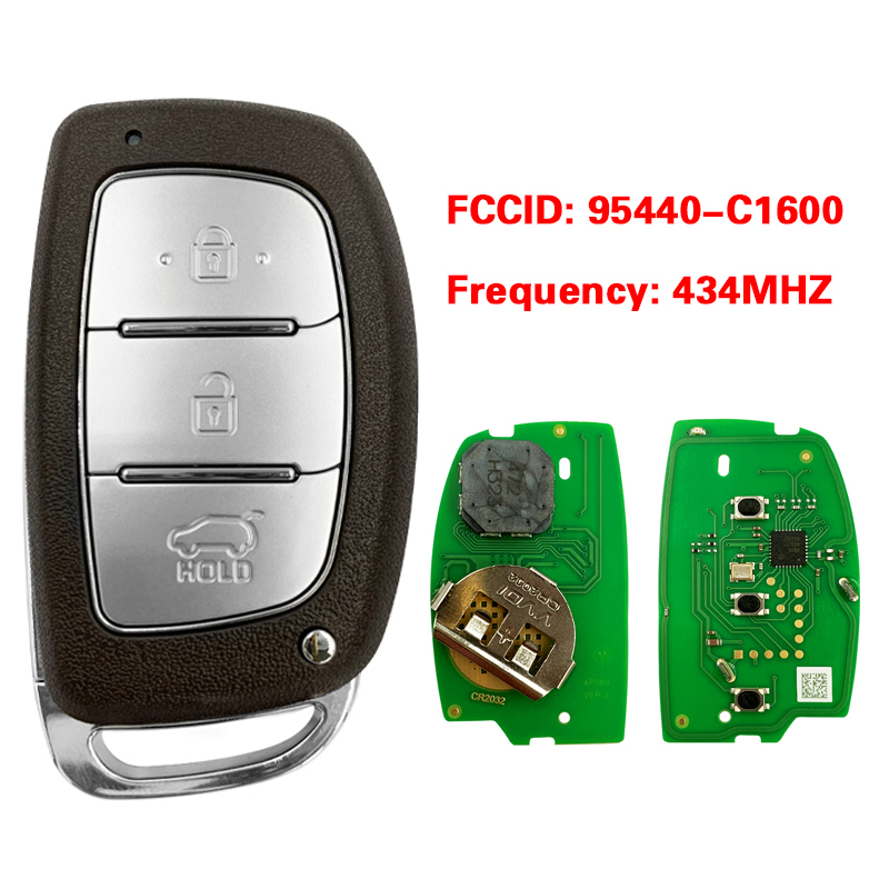 CN020150 For Hyundai Sonata 2018+ Smart Key, 3Buttons, CCAL14LP0120T2 DST-AES, 433MHz Brown 95440-C1600NNA Keyless Go