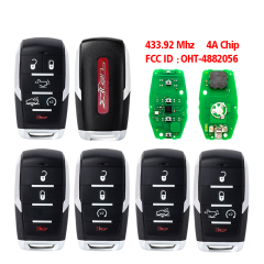 CN087058 3/4/5/6 B Smart Prox Remote Key 433.92Mhz PCF7939M / HITAG AES / 4A Chip FCC ID OHT-4882056 for Dodge Ram TRX 2019 2020