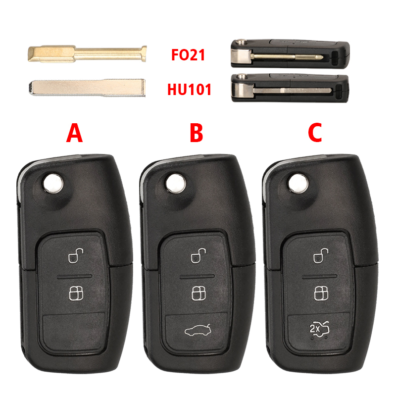 CS018058 2/3 Button Modified Flip Folding Remote Control Car Key Shell for Ford Focus 2 3 Mondeo Fiesta Galaxy C-MAX Key Fob Case