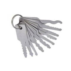 CLS03097  10pcs/set Car Lock out Emergency Unlock Door Open Silver Tool Keys Kit Universal