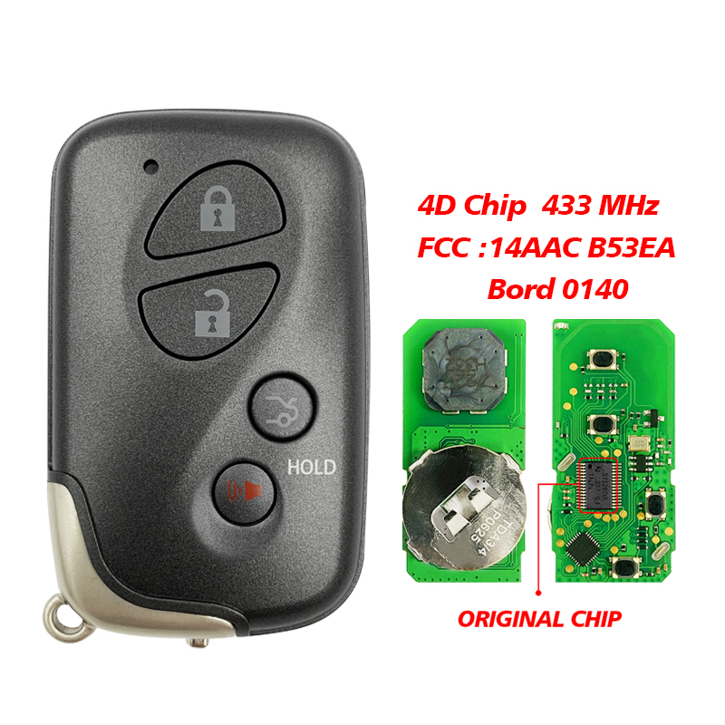 CN052050  Smart 4B Keyless Gehen Remote Key Fob 433MHz 4D Chip für Lexus LX570 GS450L GS430 LS460 GS300 IS350 FCC 14AAC B53EA Bord 0140