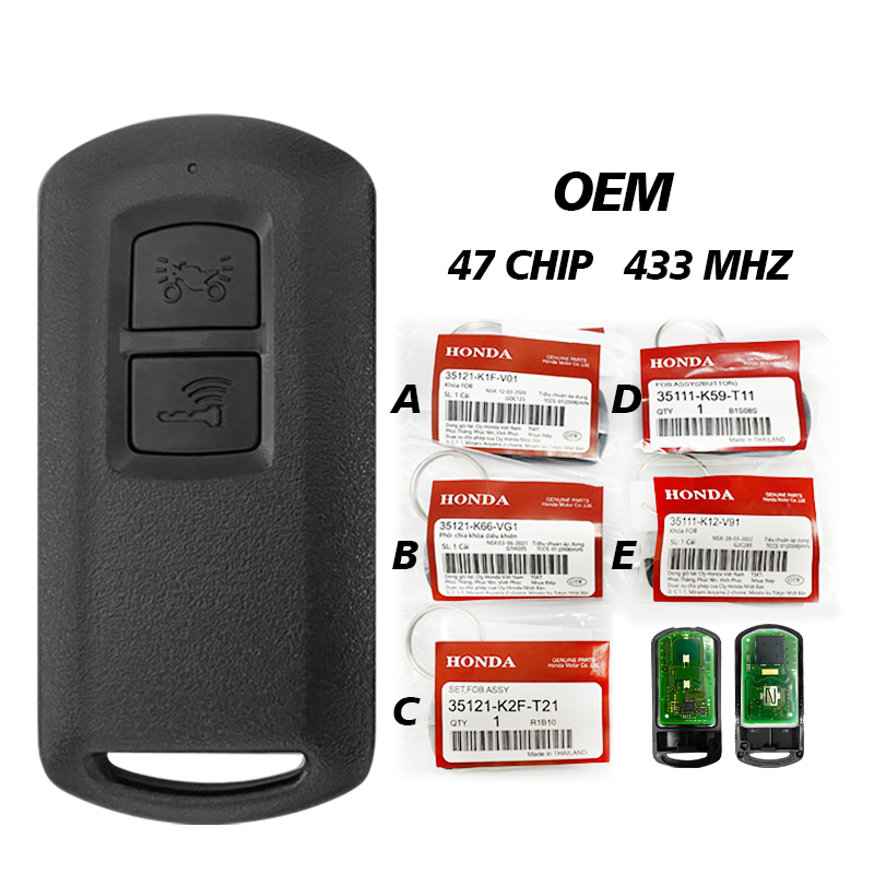 MK0027  OEM For HONDA Motor FCC K1F K66 K2F K59 K2C K12 Keyless Smart Key 433.92MHZ 47 CHIP With Package