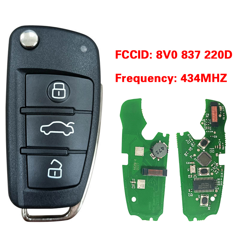 CN008044 FOR Audi A3  MQBRemote  Key 3 Button 434 MHz ID48 8V0 837 220D Keyless go