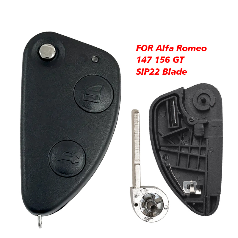 CS092001 2 Button Flip Entry Remote Key Fob Case Shell Blade For Alfa Romeo 147 156 GT