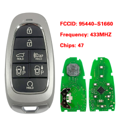 CN020262 433 MHz 47 Chip For Hyundai Santa Fe 2023 Aftermarket Smart Remote Key 6+1 Buttons 95440-S1660