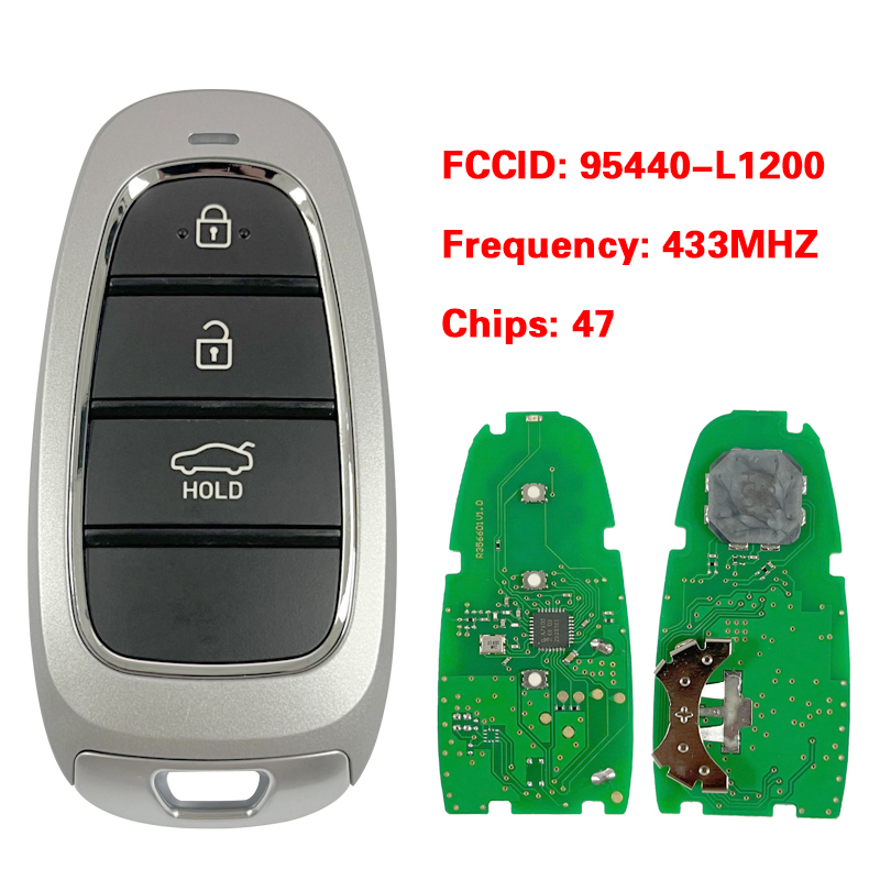 CN020156  Smart Key for Hyundai Sonata 2020+ Buttons:3 / Frequency:433MHz / Transponder:HITAG 3/NCF 29A1X/ Part No: 95440-L1200 / Keyless Go