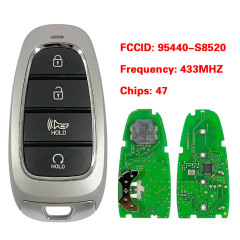 CN020271 4 Buttons 433 MHz HITAG3 ID47 Chip For Hyundai Palisade 2023 Smart Key Remote FCC ID: TQ8-FOB-4F26 P/N: 95440-S8520