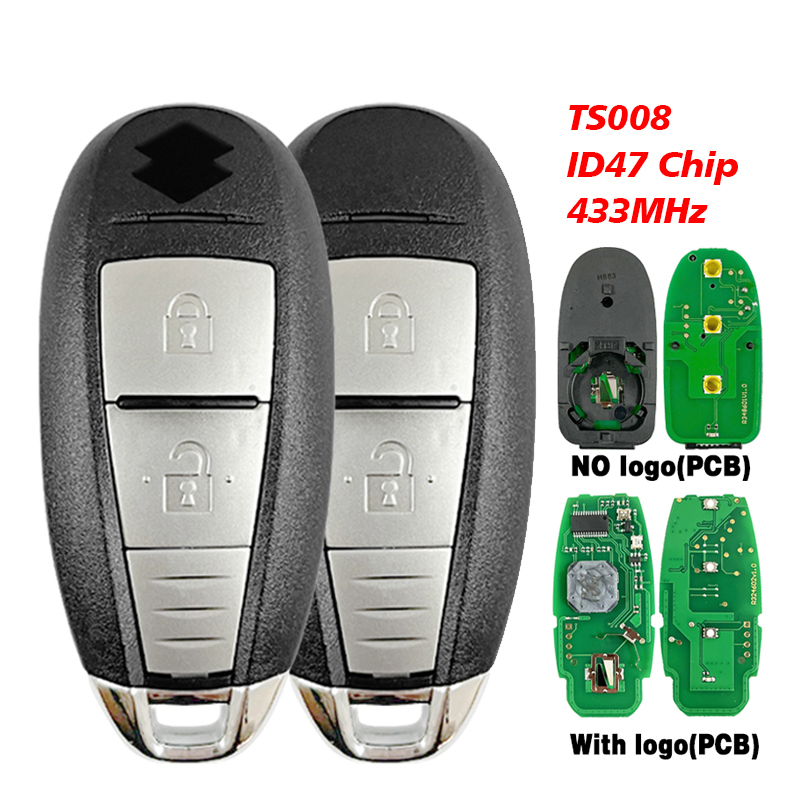 CN048015  2 Button Remote Key PCF7953 ID47 Chip 433MHz for Suzuki Swift SX4 Vitara 2010-2016  Moedi：TS008  FCC ID：5988-D731