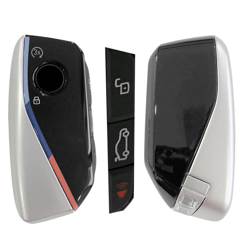 CN006125  Suitable for BMW 4-button (red button) 3 times start + black and silver color edges