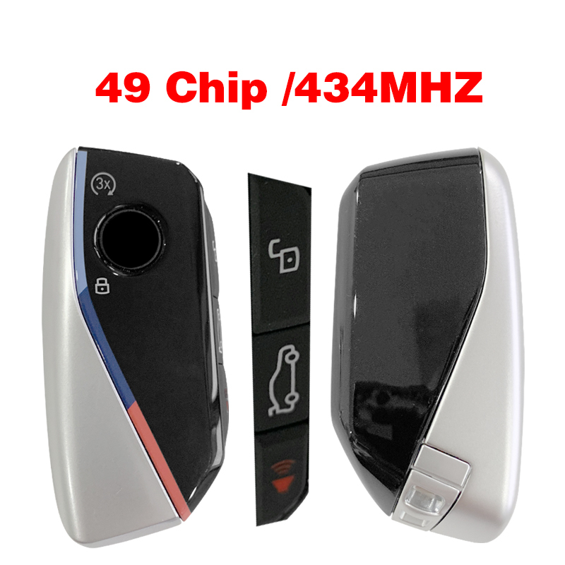 CN006125  Suitable for BMW 4-key (red key) black and silver color edges 434MHZ   49Chips