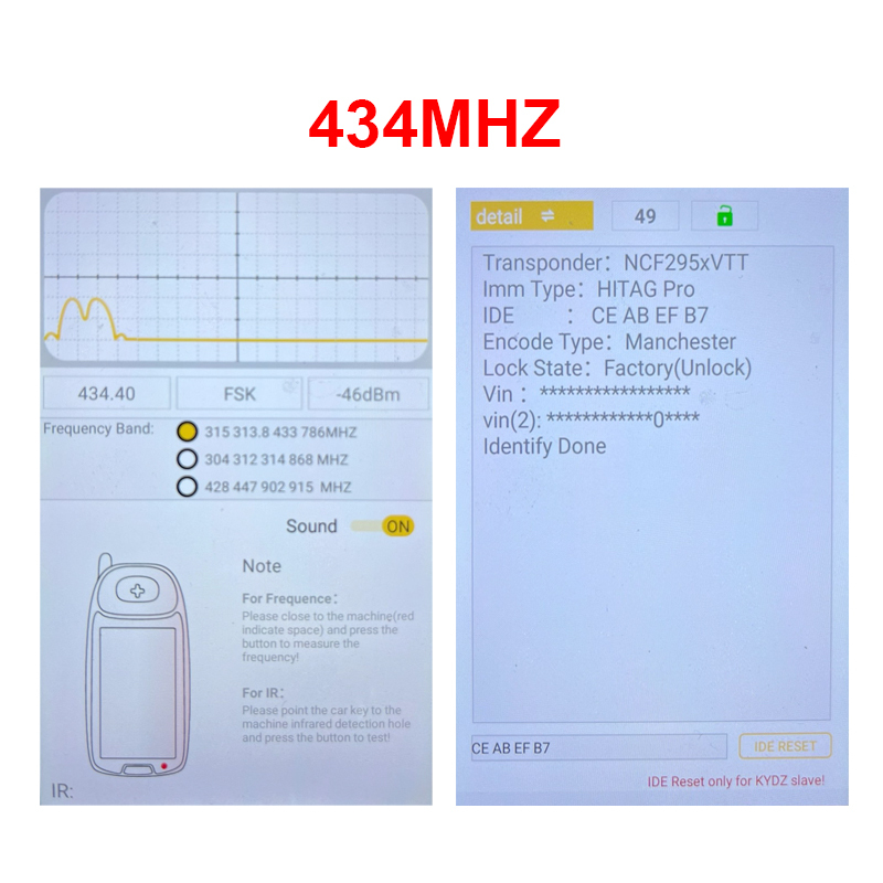 CN006126  Suitable for BMW 4-key (red key) all black color edge 434MHZ  49Chips