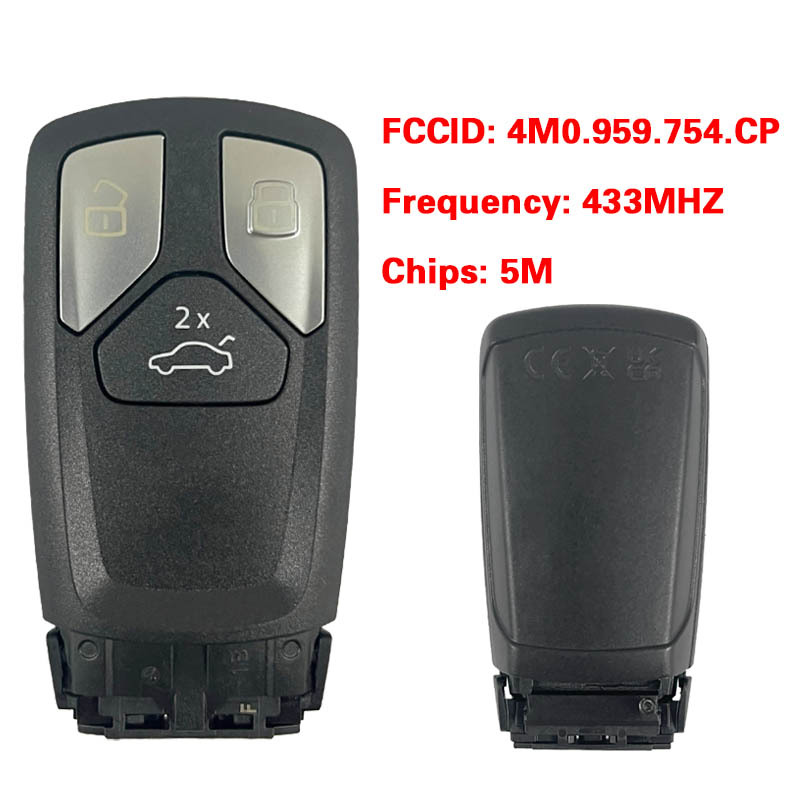 CN008142  MLB Suitable for Audi original remote control key 3buttons 433Mhz 5M chip FCC: 4M0 959 754 CP Keyless GO
