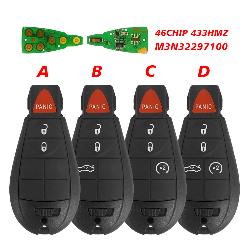 CN087014 3/4/5 Button 46 Chip 433 HMZ For 2012-2016 Dodge  Dart Fobik Keyless Remote M3N32297100(433) 56046771AA PCF7941