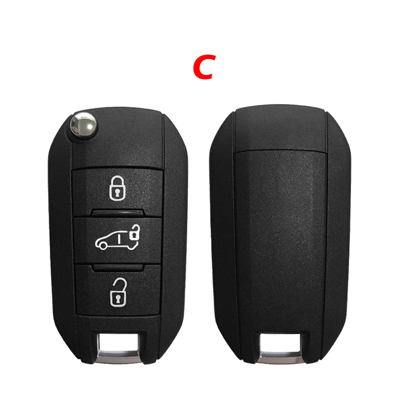 CS009052  Replacement 3 Button Remote Car Key Shell House For Citroen Peugeot 208 2008 Replace With Logo Blade key