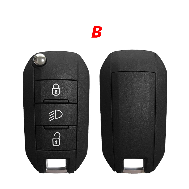 CS009052  Replacement 3 Button Remote Car Key Shell House For Citroen Peugeot 208 2008 Replace With Logo Blade key