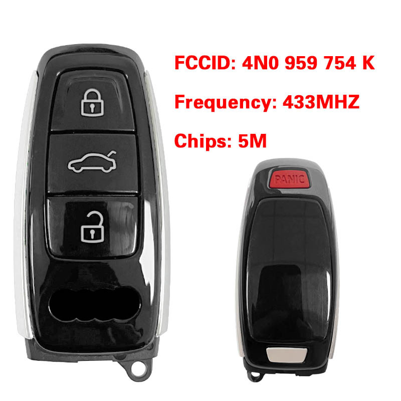 CN008156  MLB Original 3+1 Button 5M Chip for Audi A8 2017-2021 Smart Key Remote Control FCC ID 4N0 959 754 K Keyless Go