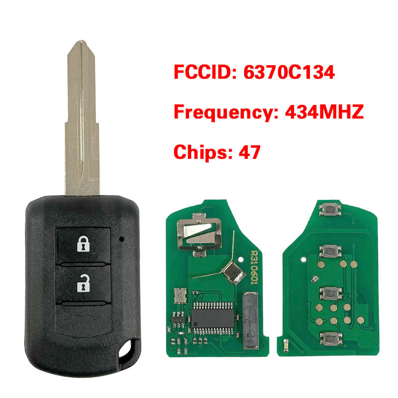 CN011031 Mitsubishi Eclipse 2014+ Key Head Remote, 2Buttons, J166E HITAG3 PCF7961XXT, 433MHz, MIT11R 6370C134