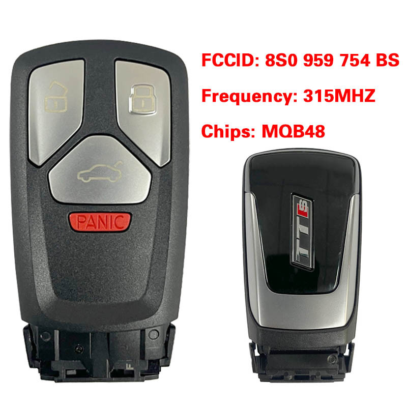 CN008173 Suitable for Audi original remote control key 3+1 buttons  315Mhz MQB48 chip FCC: 8S0 959 754 BS Keyless GO