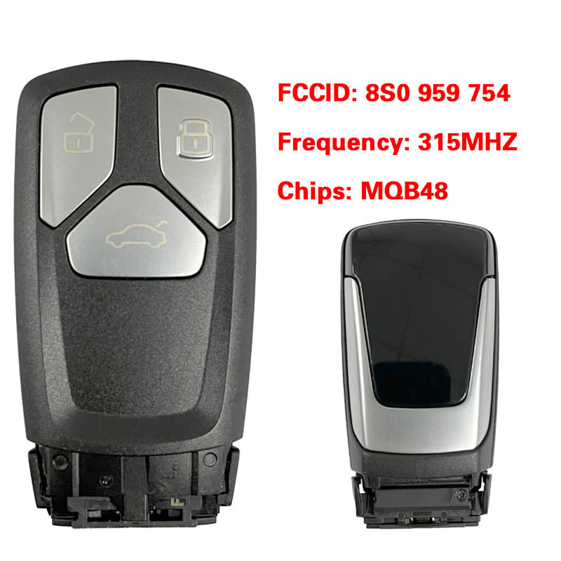 CN008171 Suitable for Audi original remote control key 3 buttons  315Mhz MQB48 chip FCC: 8S0 959 754 Keyless GO