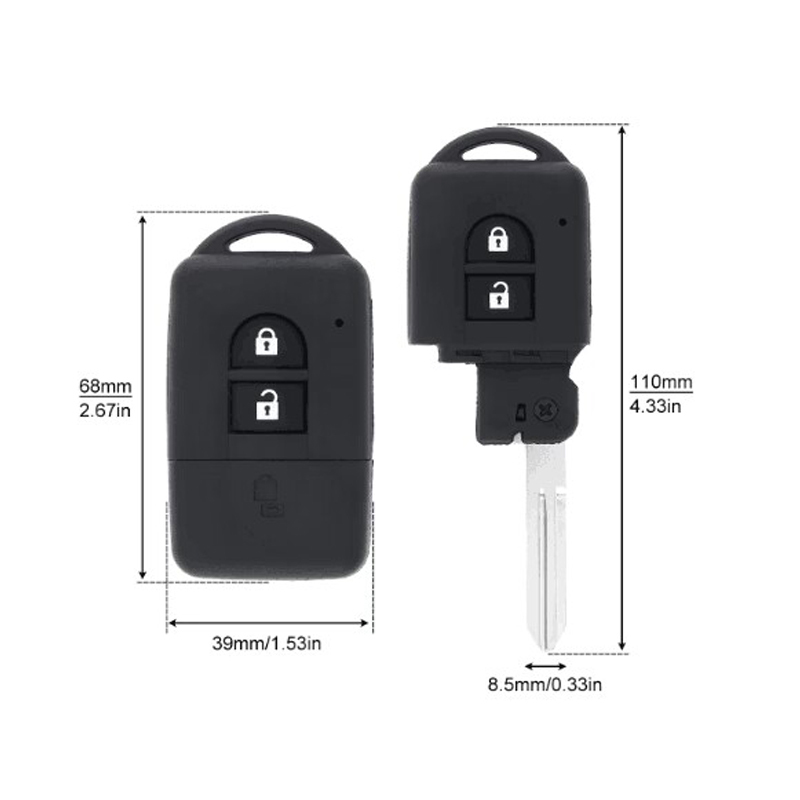 CS027033  2 Buttons Smart Remote Car Key Shell Fob Fit for Nissan Micra X-Trail Note Juke Parthfinder Key Case