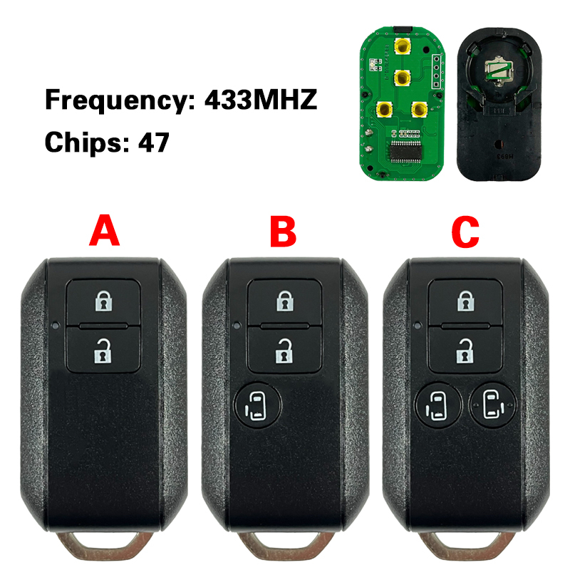 CN048026   2 Buttons 433MHZ CWTR53R0 FSK ID47 PCF7953X Chip Remote Control Car Key For Suzuki Ertiga 2018 2019 2020 Vitara Swift