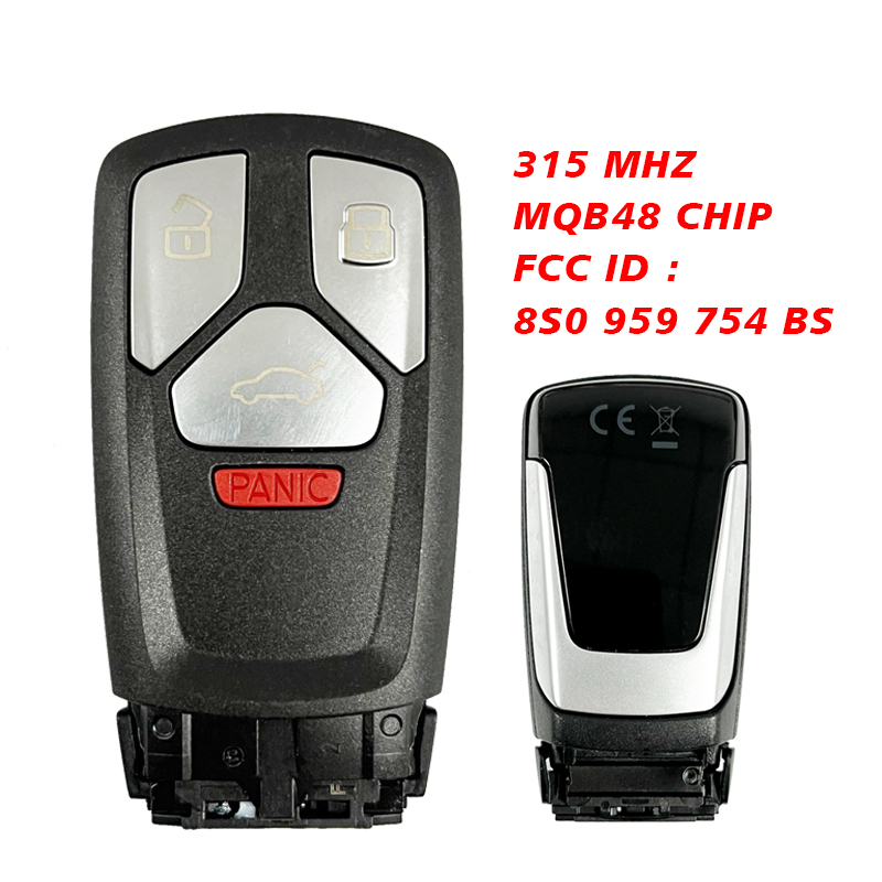 CN008175 Original 3+1 Buttons For Audi A3 Q2 Q3 TT TTS Remote Control key 315 Mhz MQB48 chip FCC: 8S0 959 754 BS Keyless GO